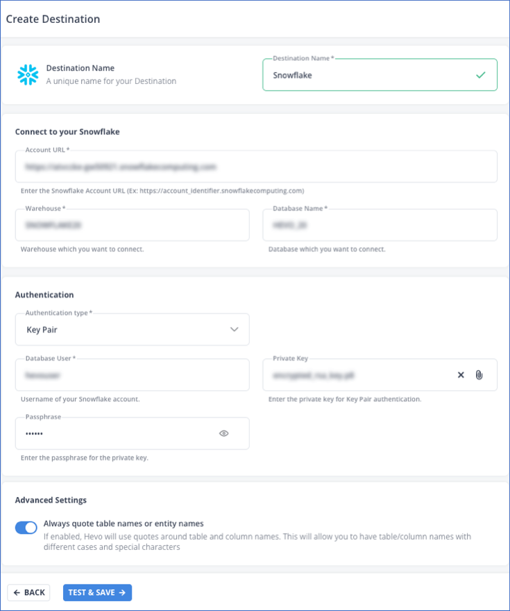 Configure Snowflake Edge Destination