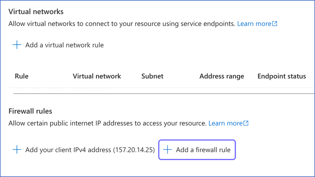 Add a firewall rule