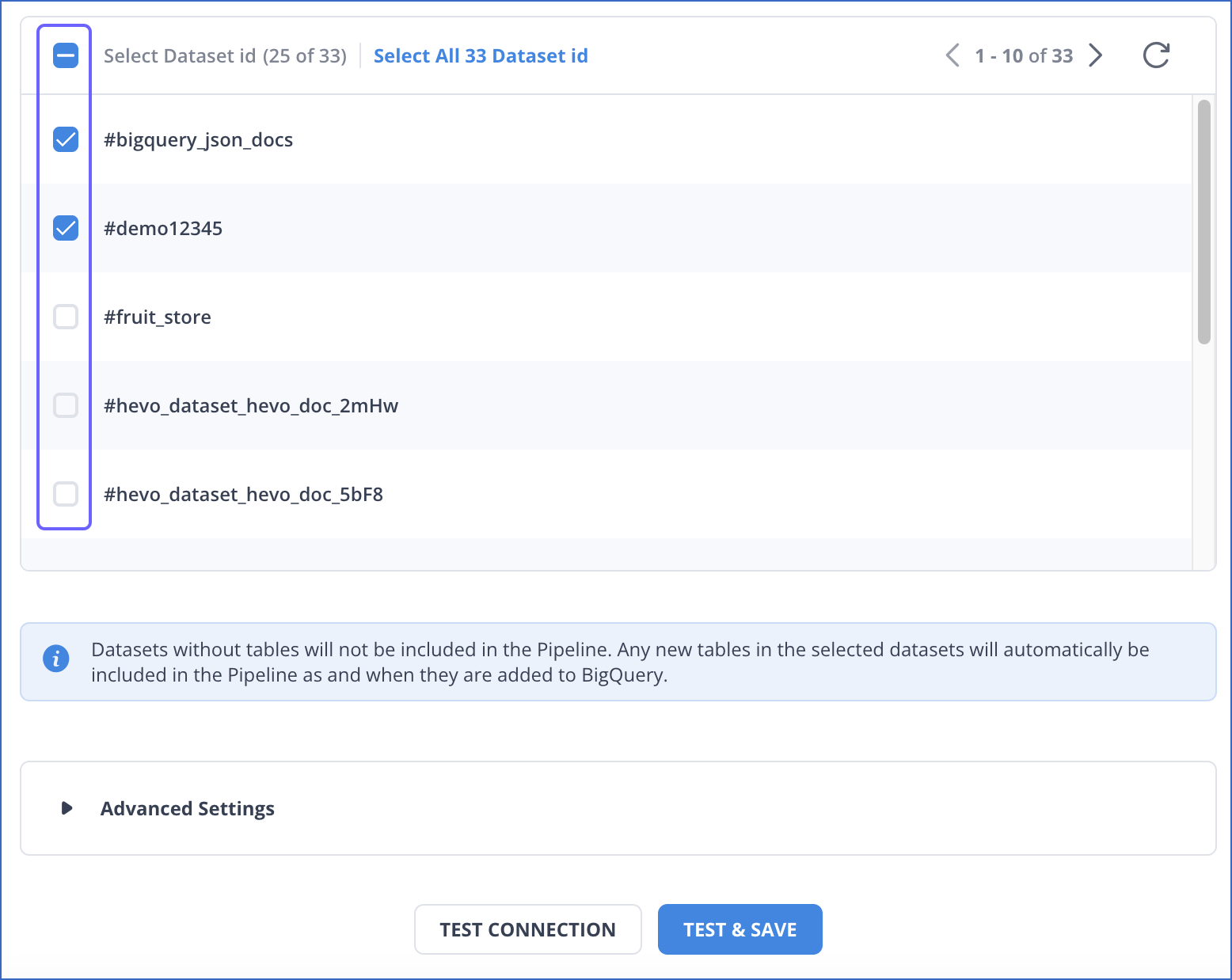 Select Dataset