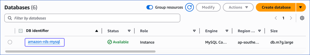 Select DB Instance