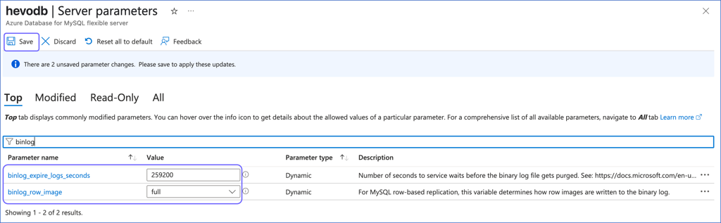 Server Parameters