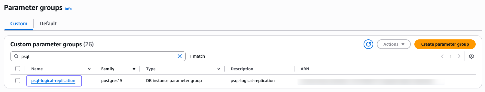 Click parameter group