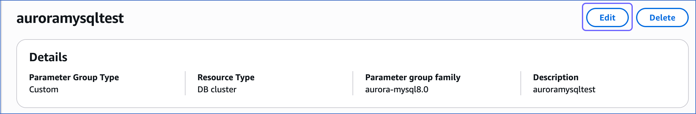 Edit parameters