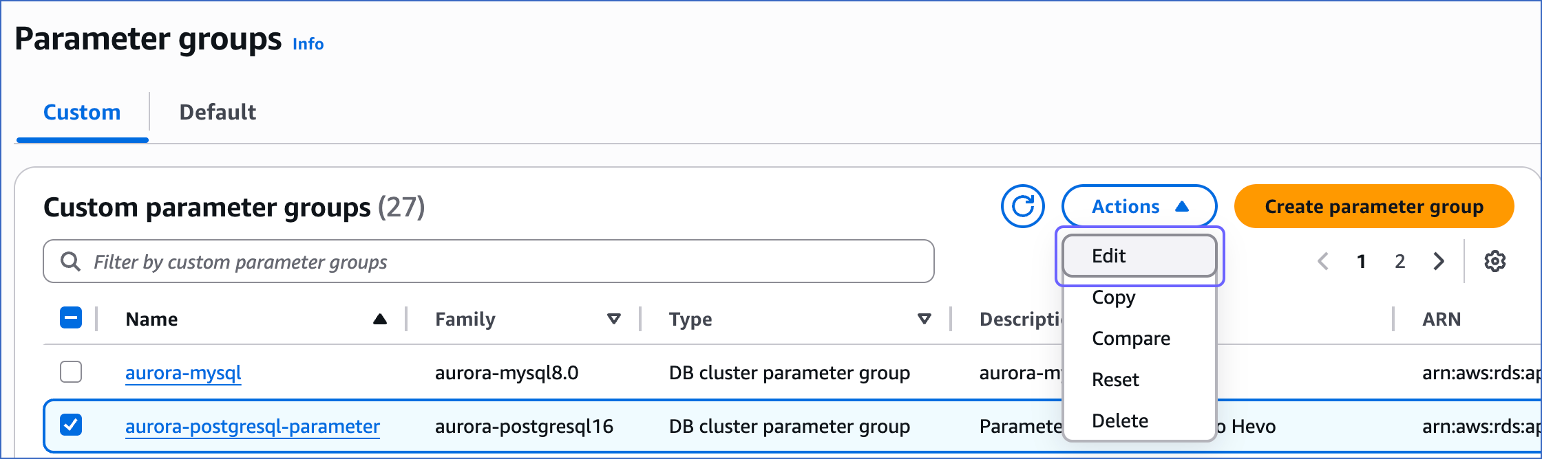 Edit Parameters