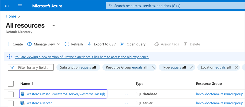 Click database