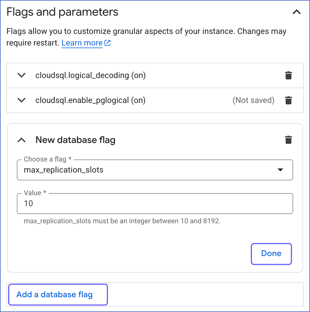 Add another Database Flag