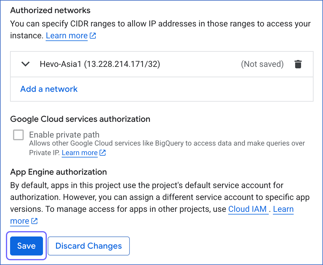 Save new network