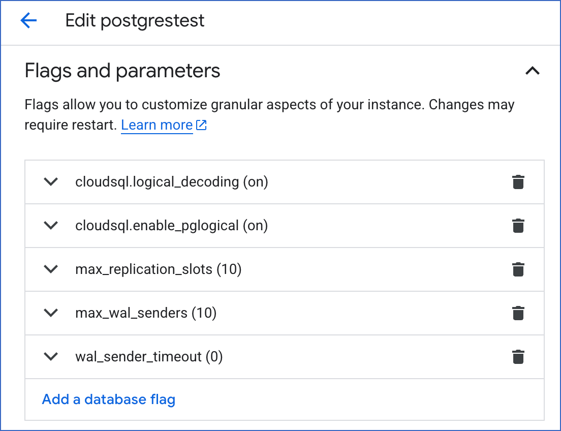 View Configured Database Flags