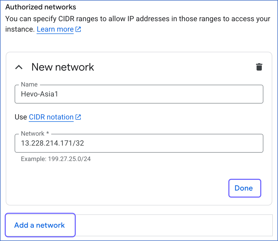 Add Hevo IP address