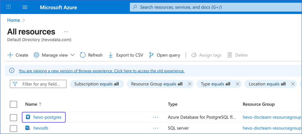 Select database