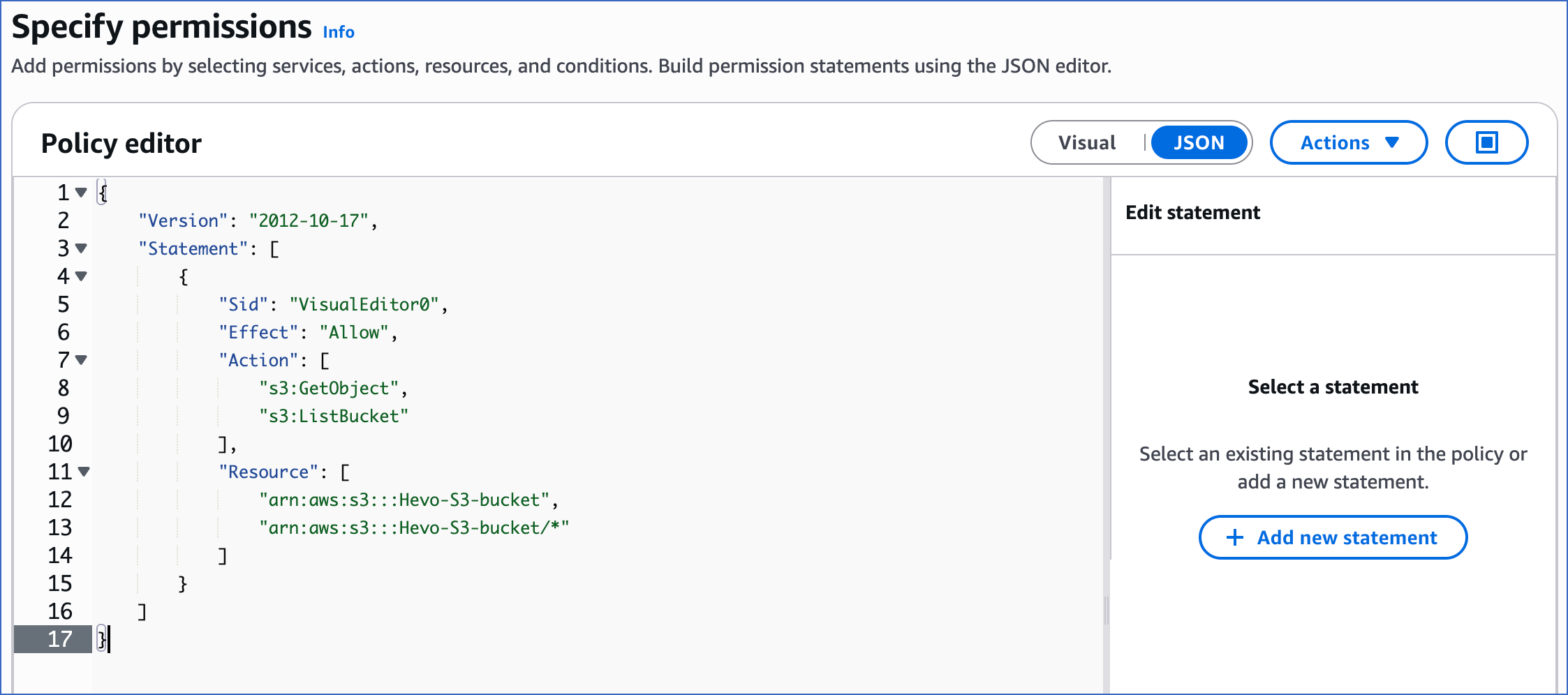JSON statements