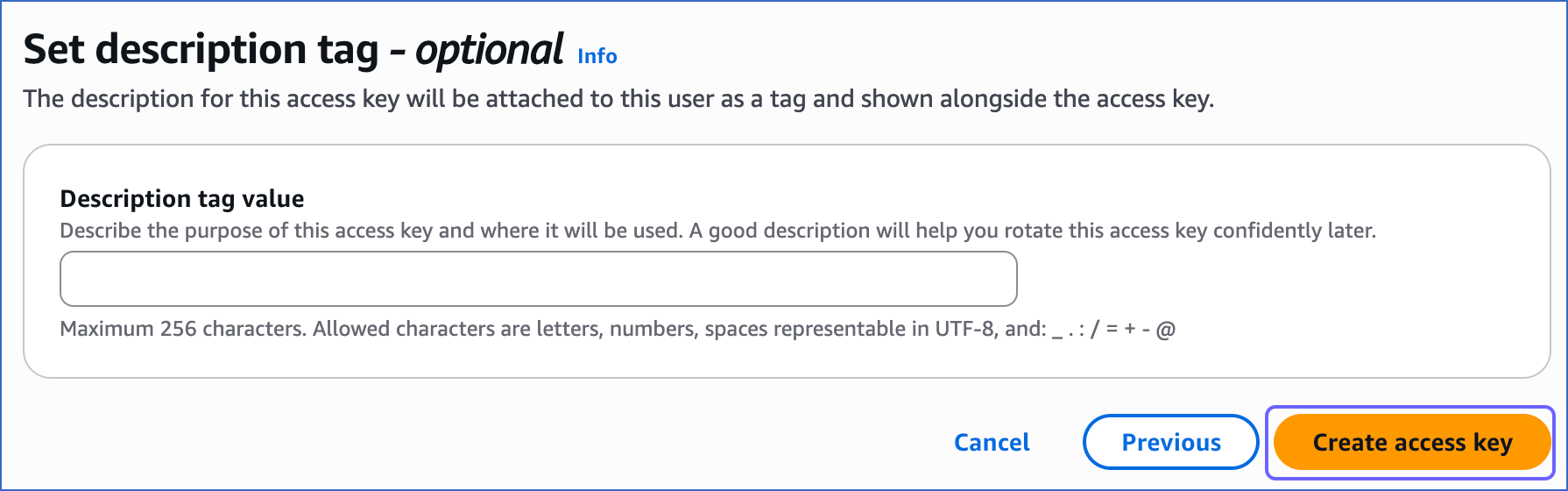 Access Key description