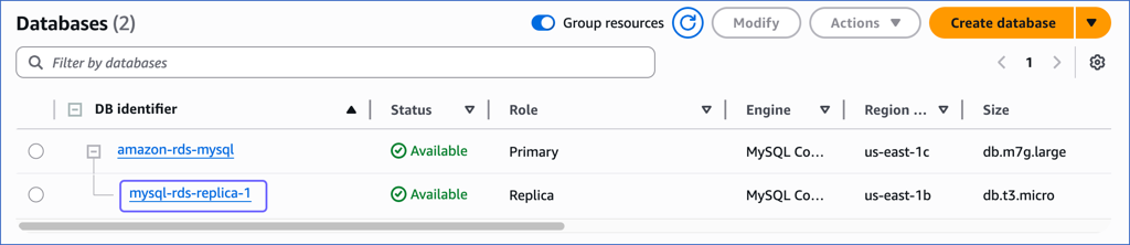 Read replica instance