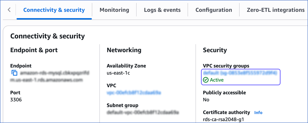 VPC security groups