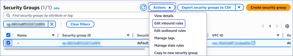 Edit Inbound Rules