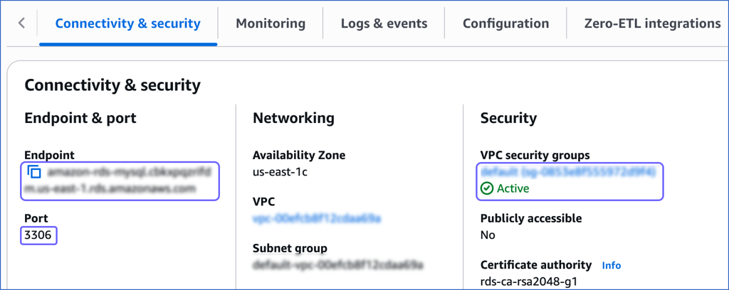 Endpoint and port number