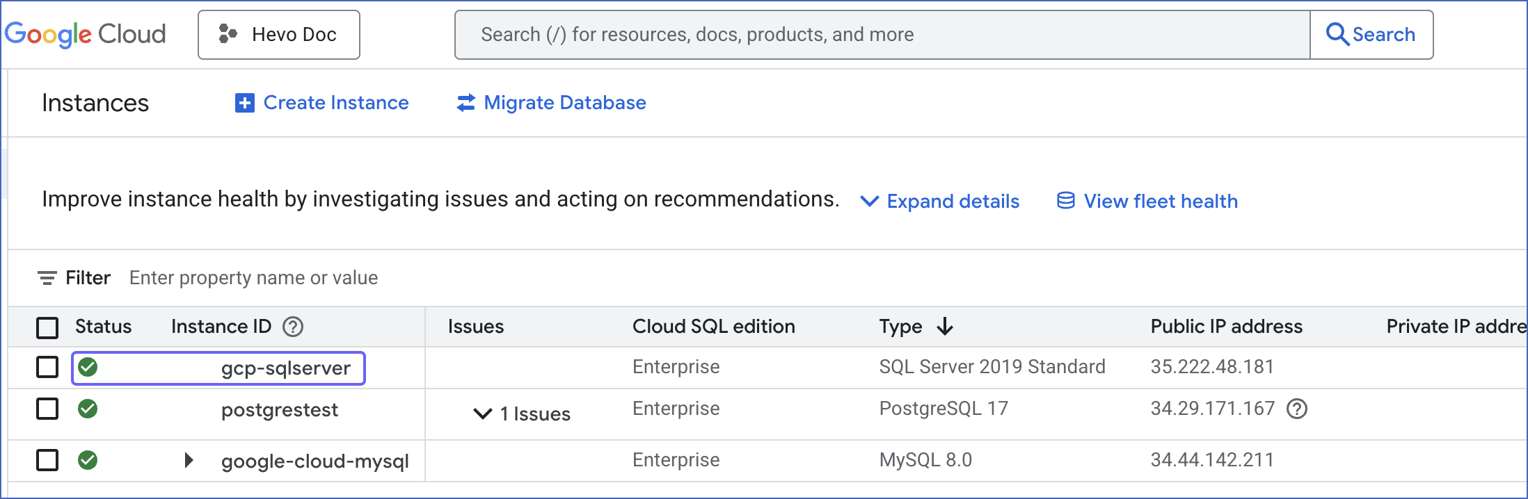 Click instance
