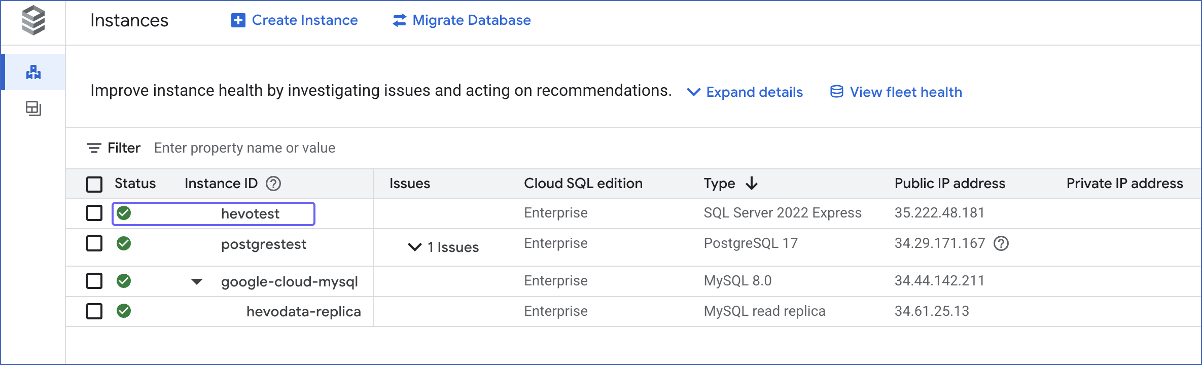 Click instance