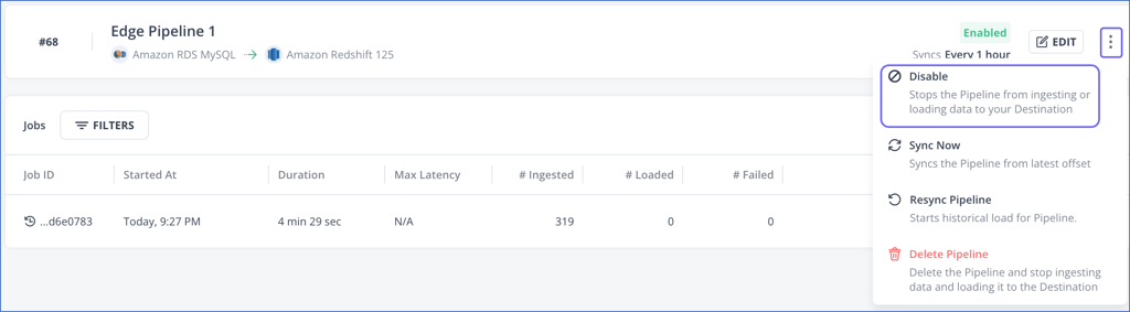 Disable Pipeline