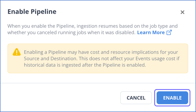 Confirm Enable Pipeline