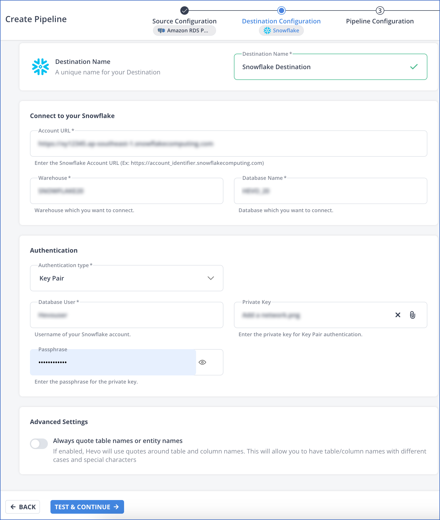 Configure Destination