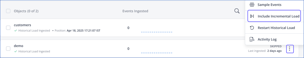 Include Incremental Load