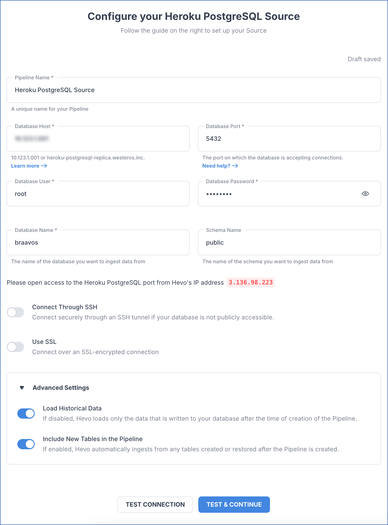 Heroku PostgreSQL settings