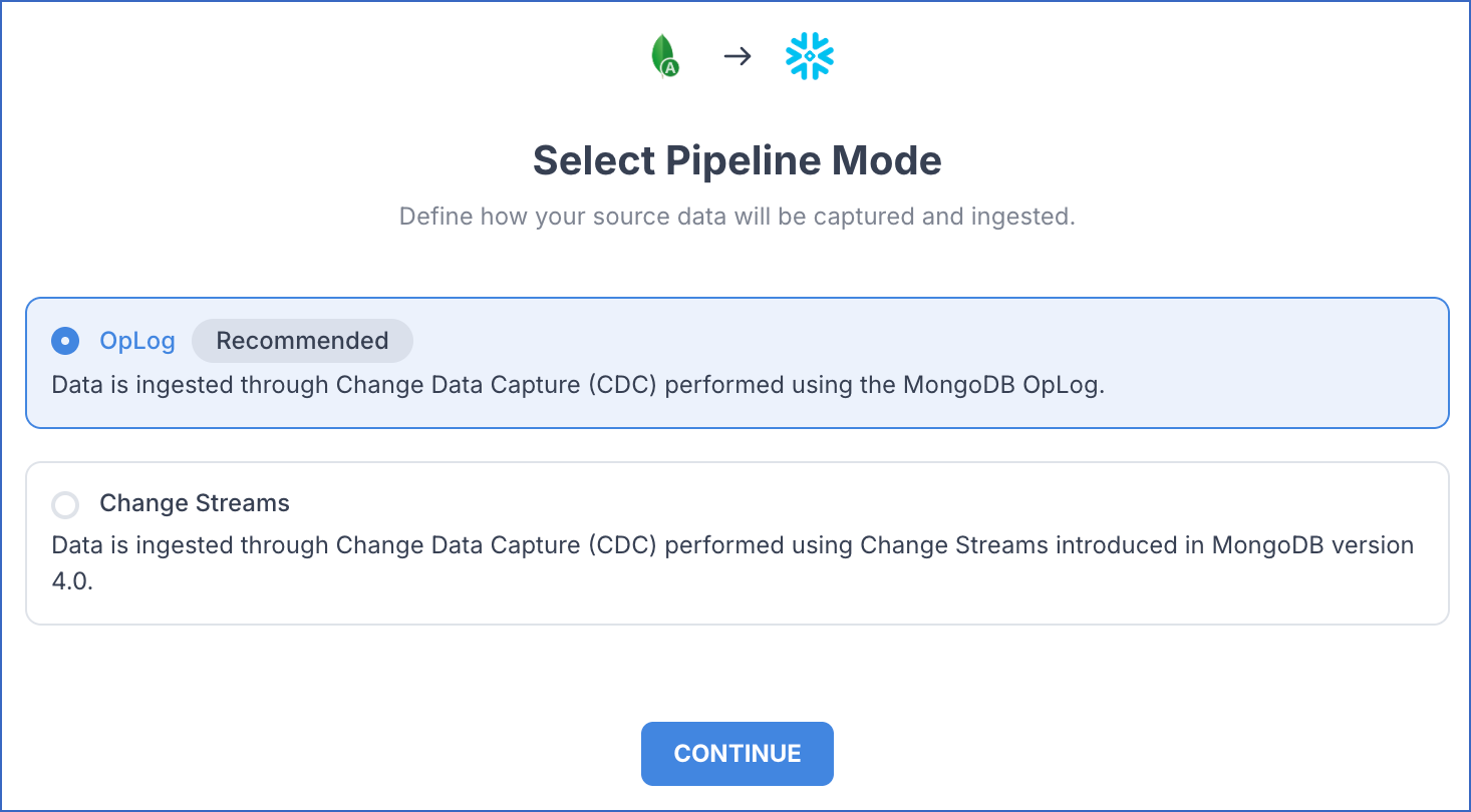 Configure MongoDB Atlas Pipeline