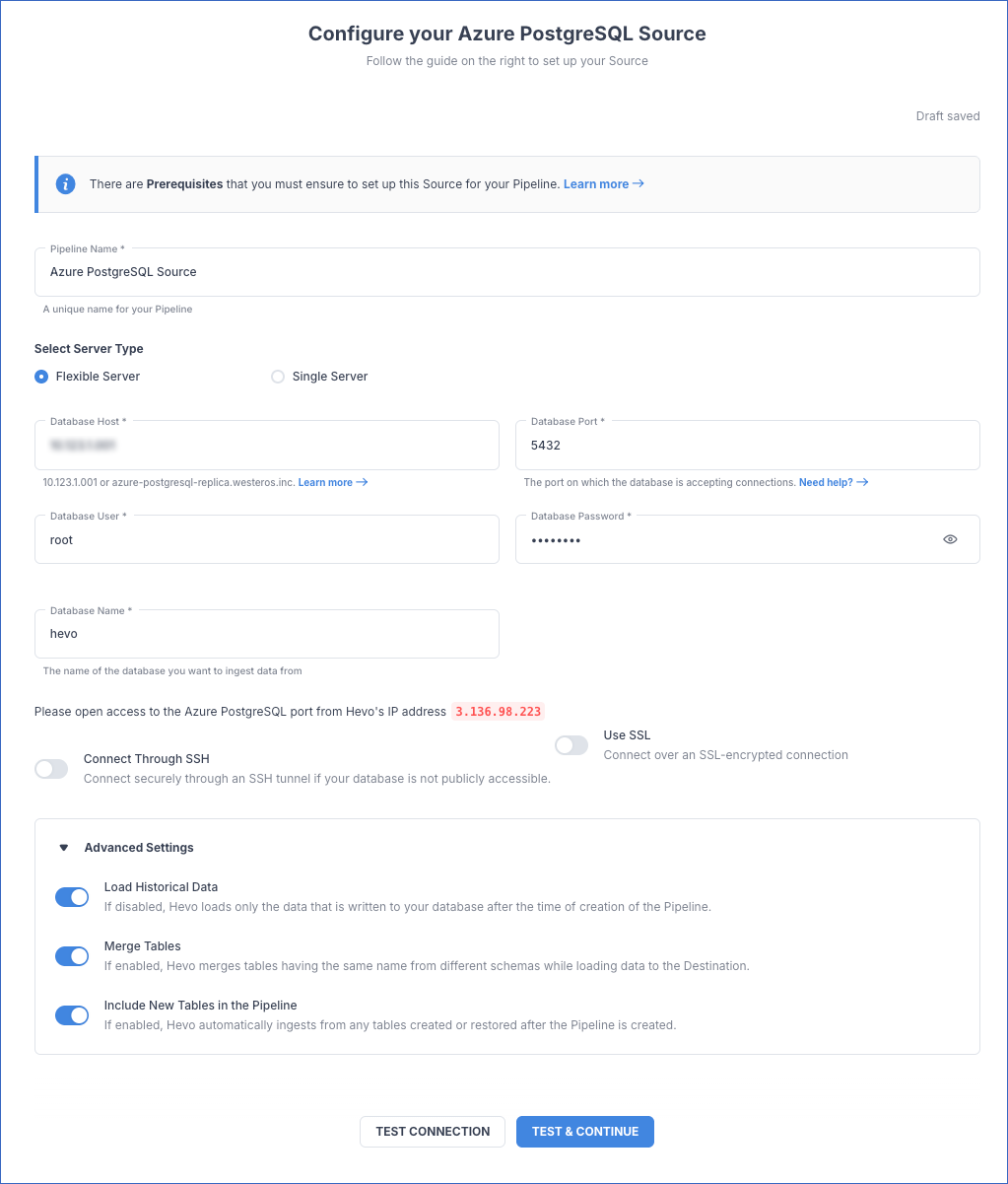 Azure PostgreSQL settings