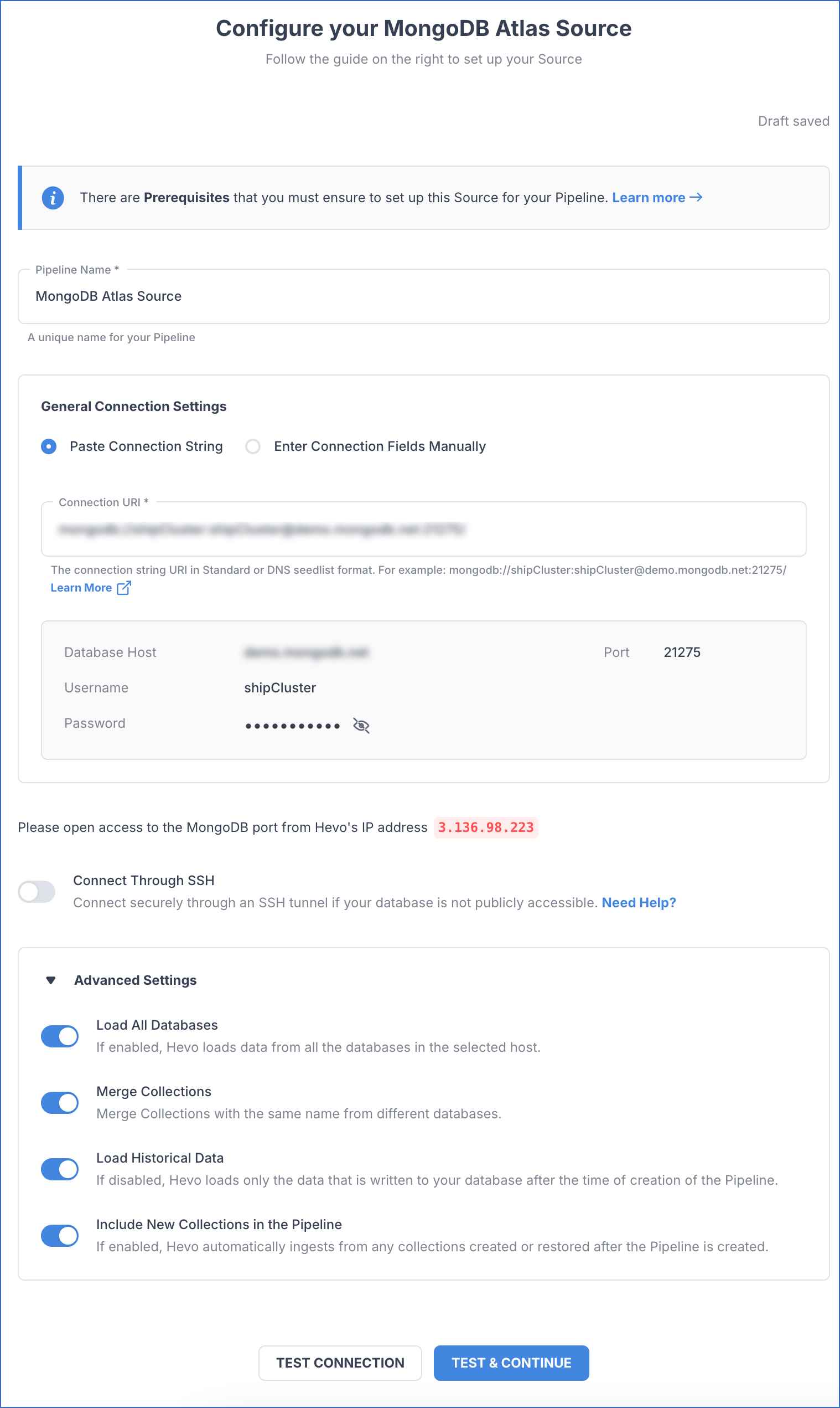 Configure Atlas as a Source