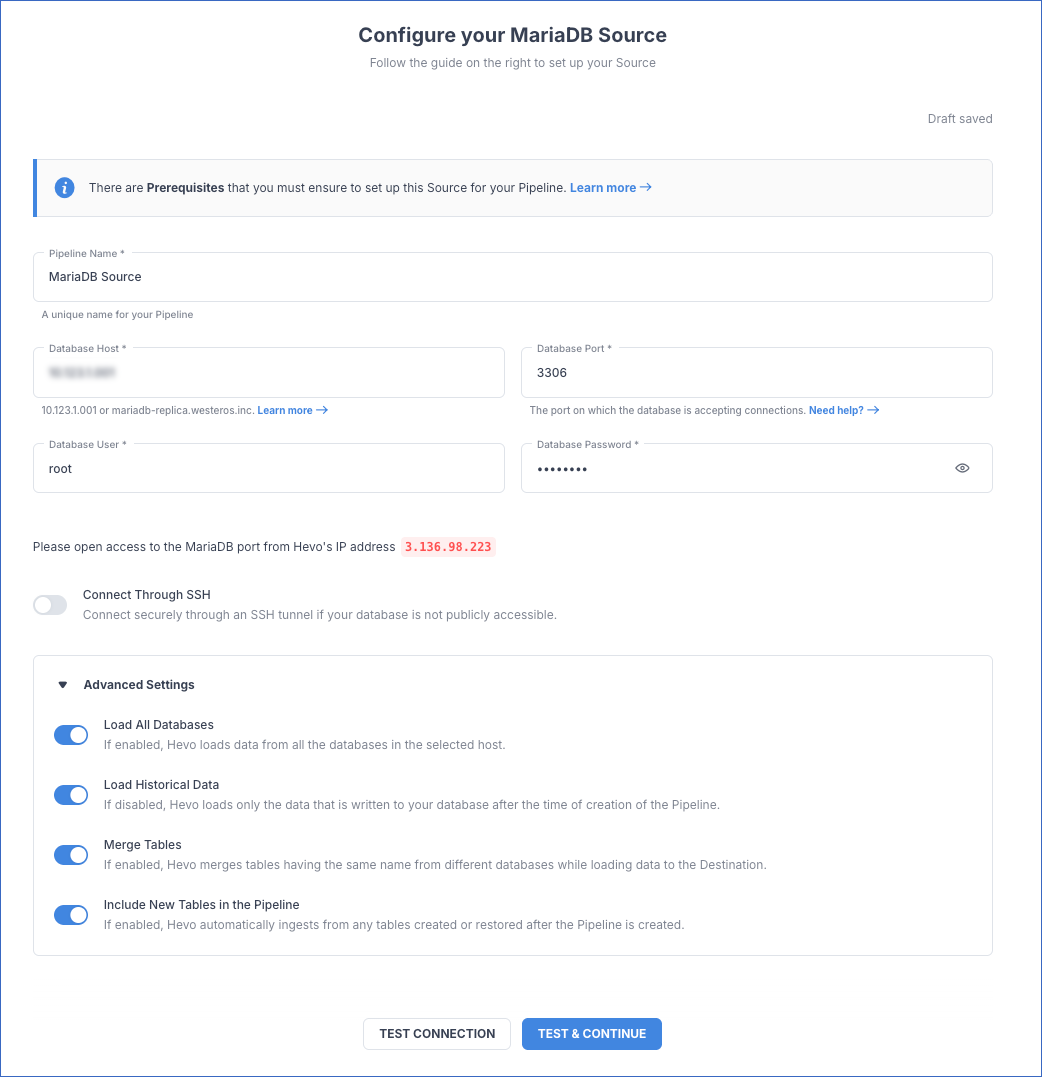 MariaDB settings
