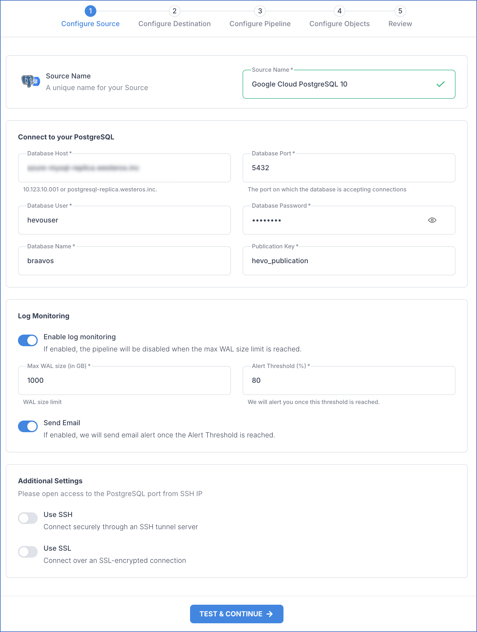 Configure Google Cloud PostgreSQL