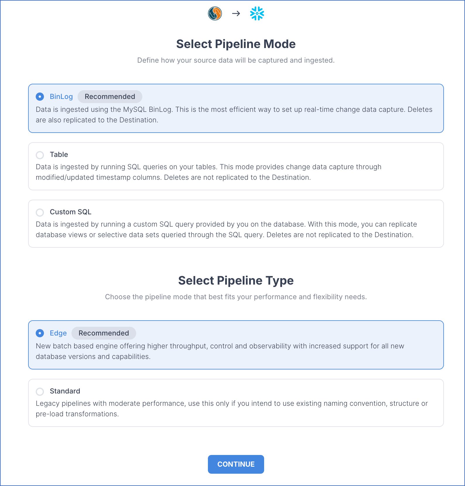Select Pipeline Mode