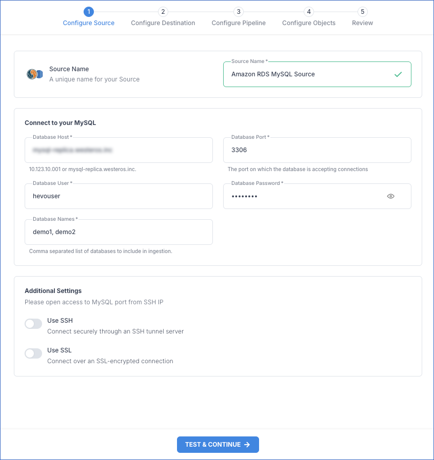RDS MySQL settings