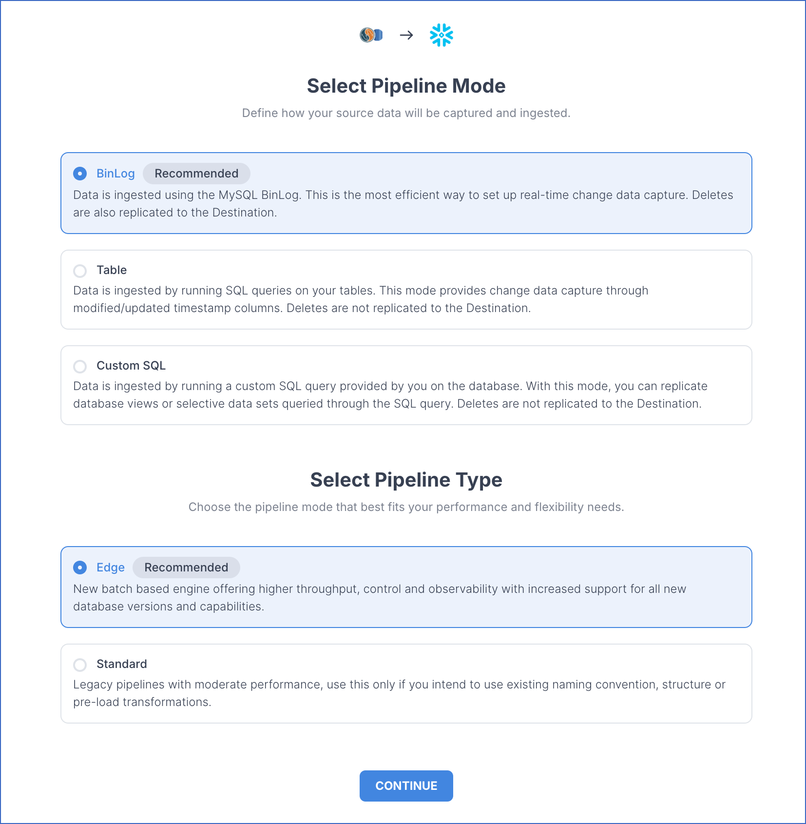 Select Pipeline Mode