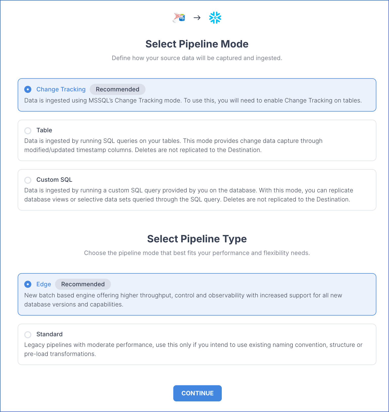 Select Pipeline Mode