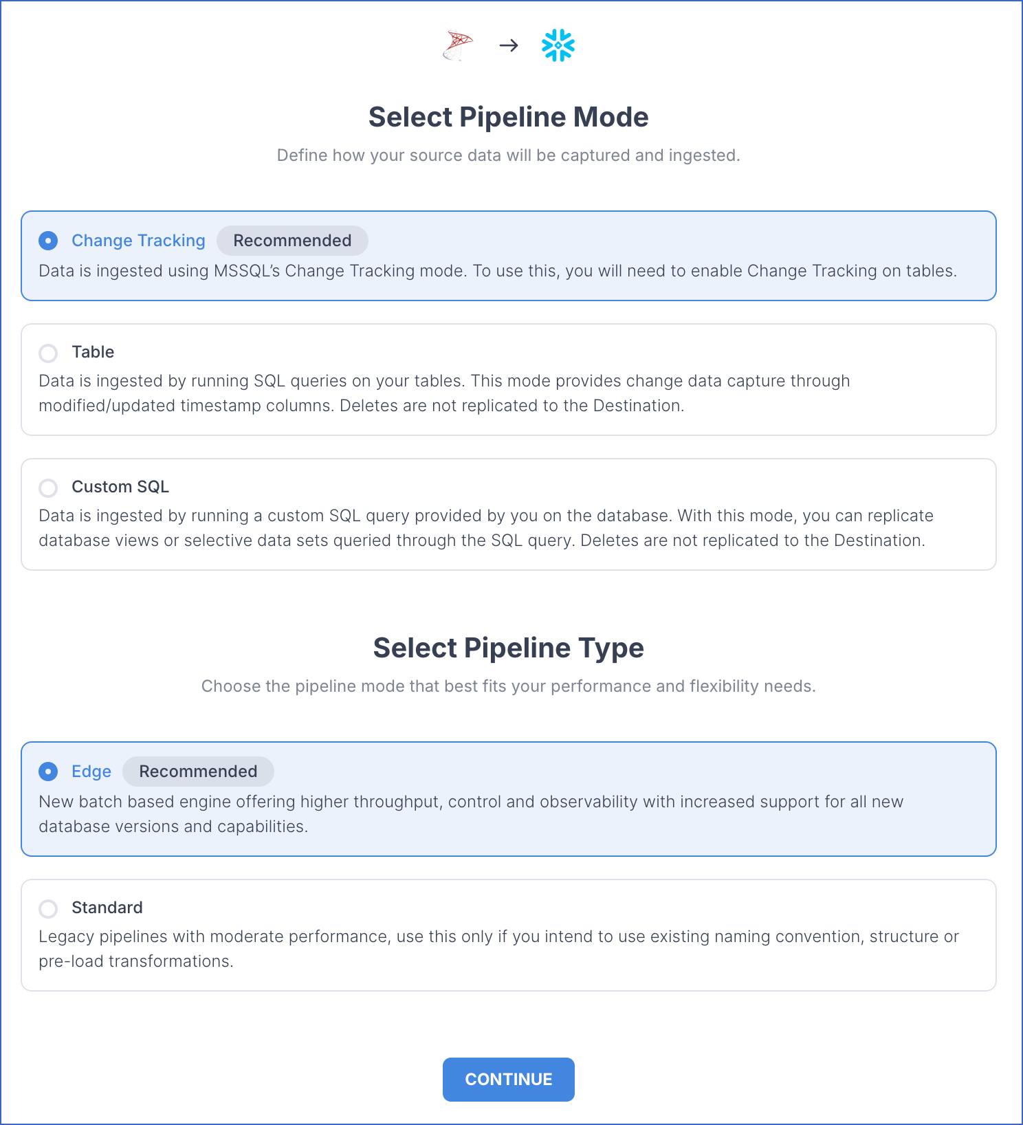 Select Pipeline Mode