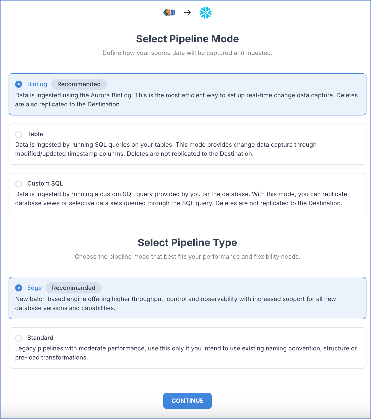 Select Pipeline Mode