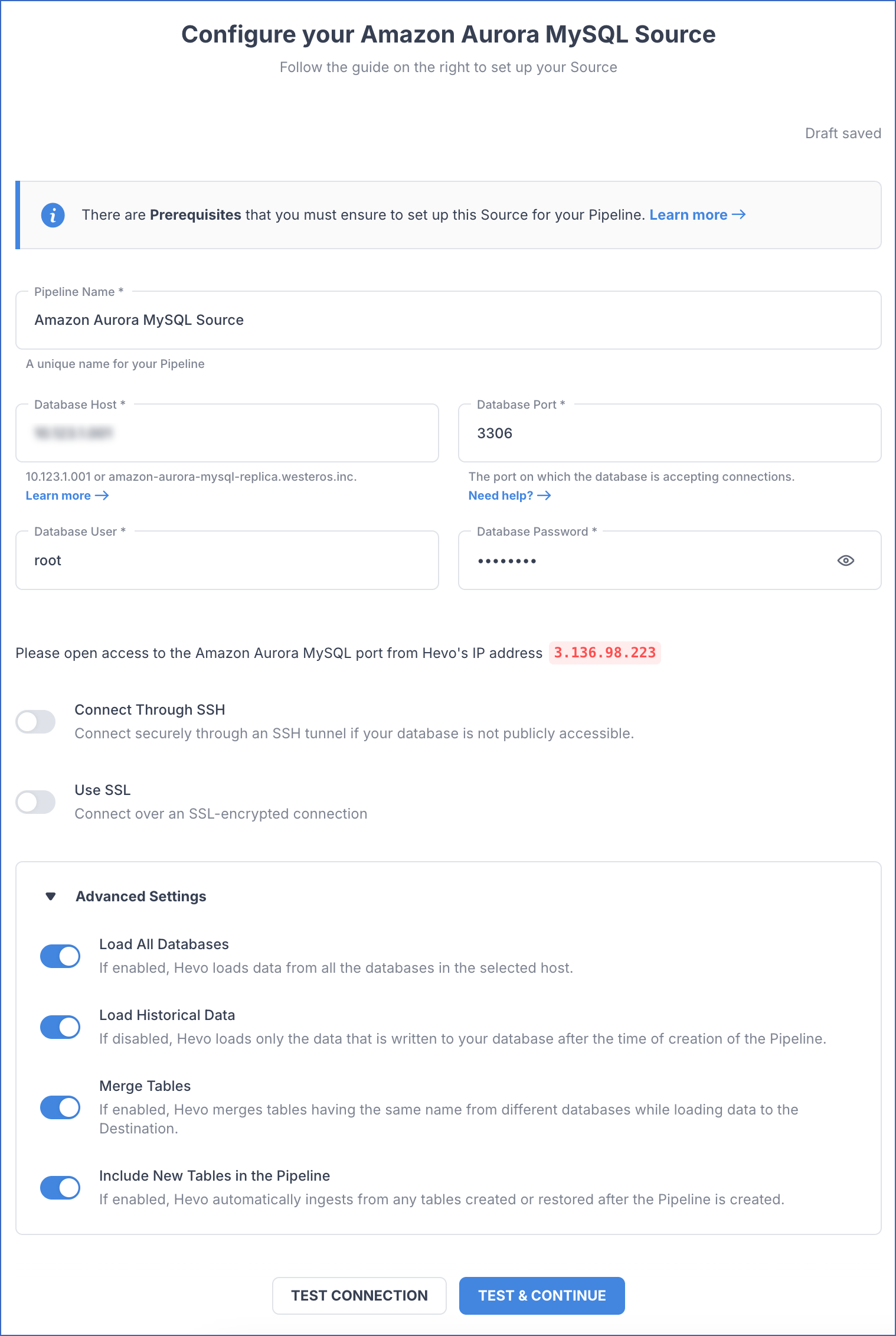 Aurora MySQL settings