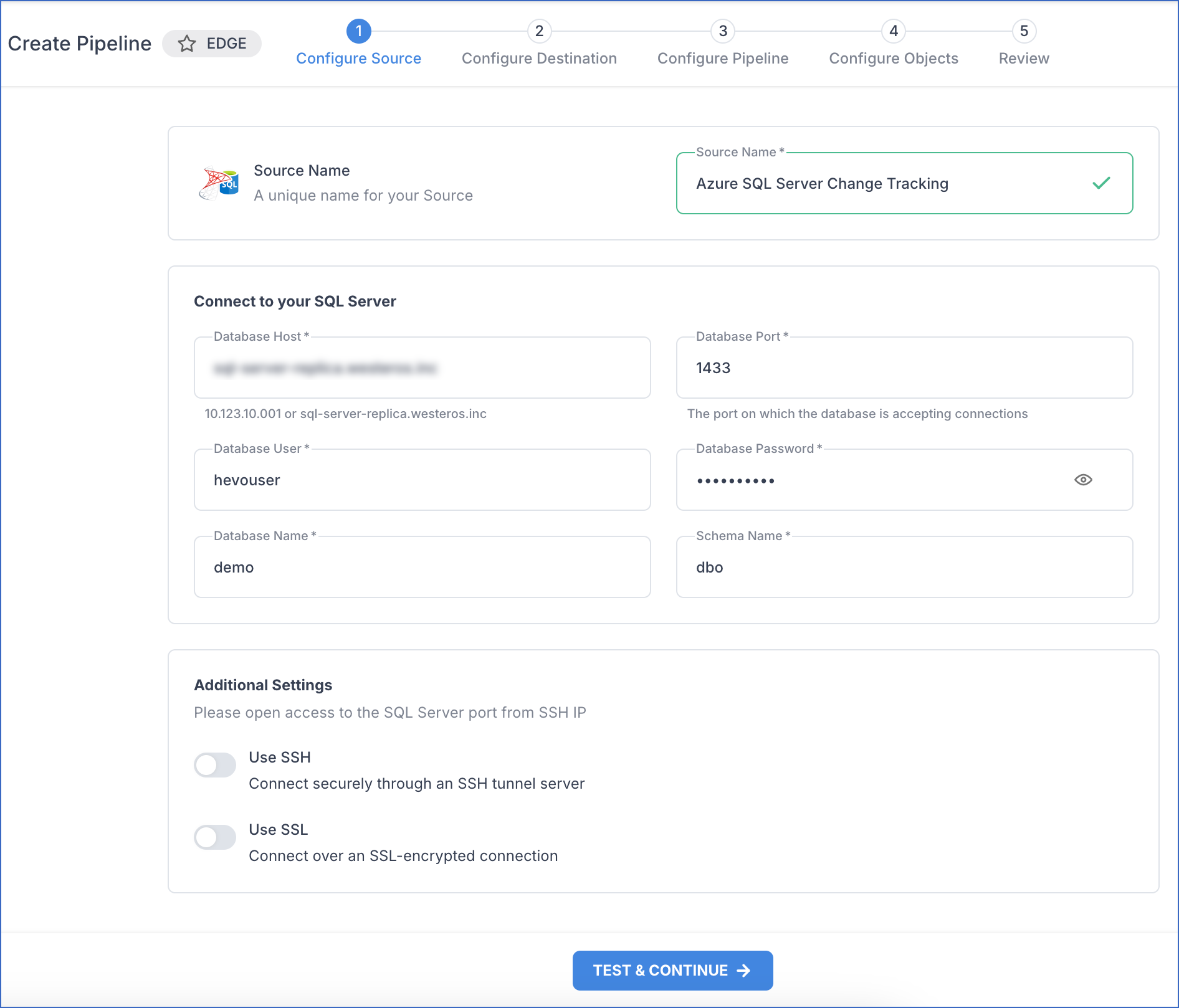 Source config