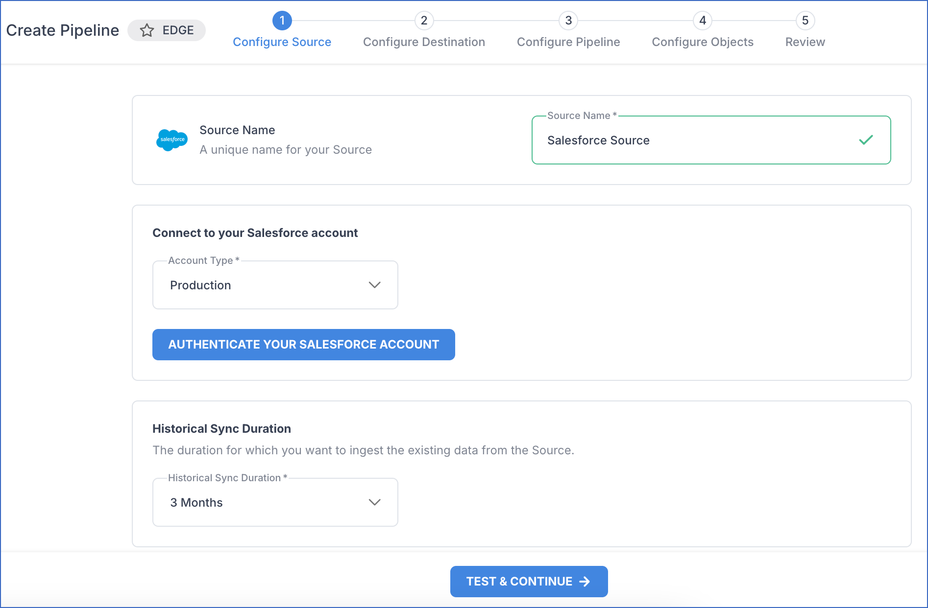 Configure Salesforce Source