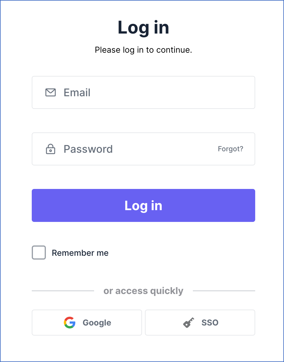 Log in to account