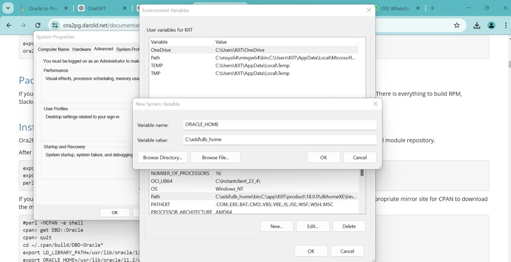 Oracle to PostgreSQL Installation
