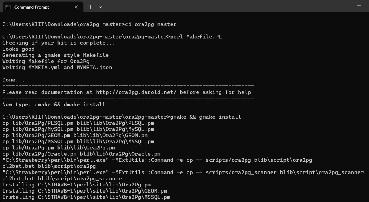 Oracle to PostgreSQL Installation