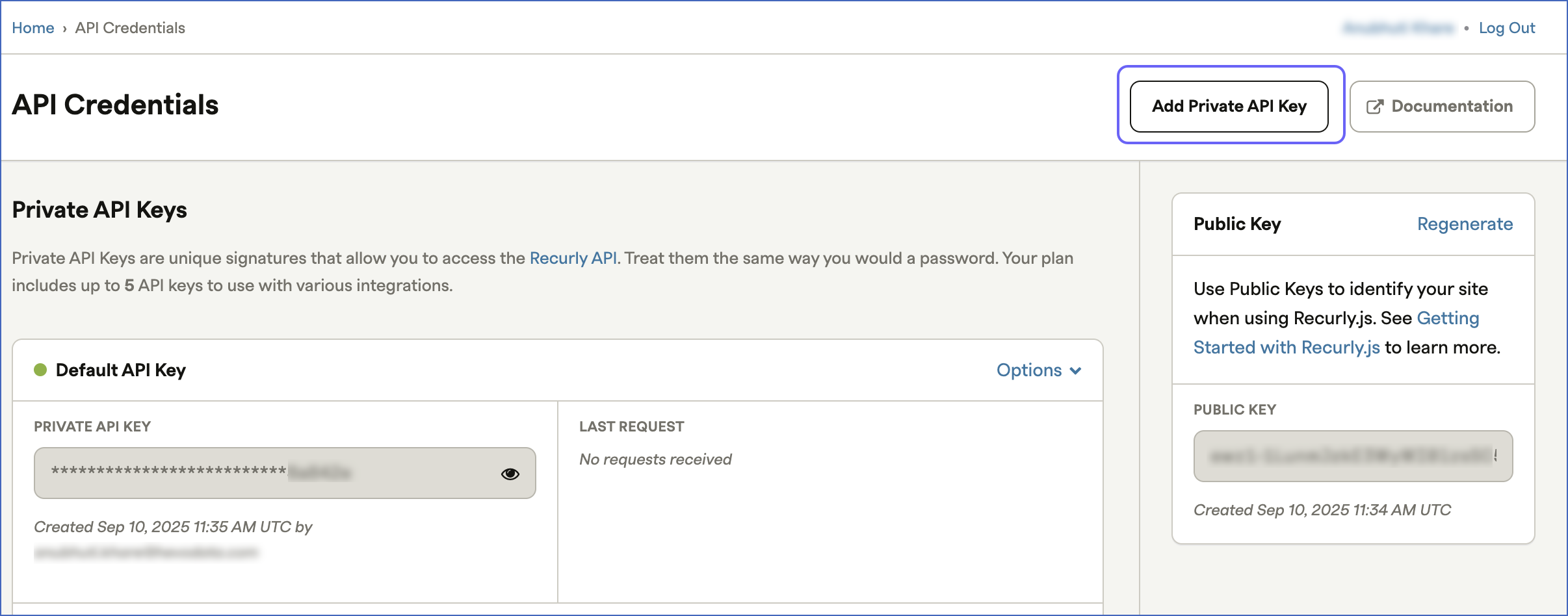 Add Private API Key