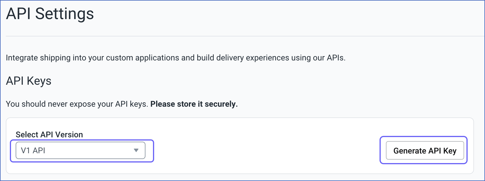 Generate API Keys