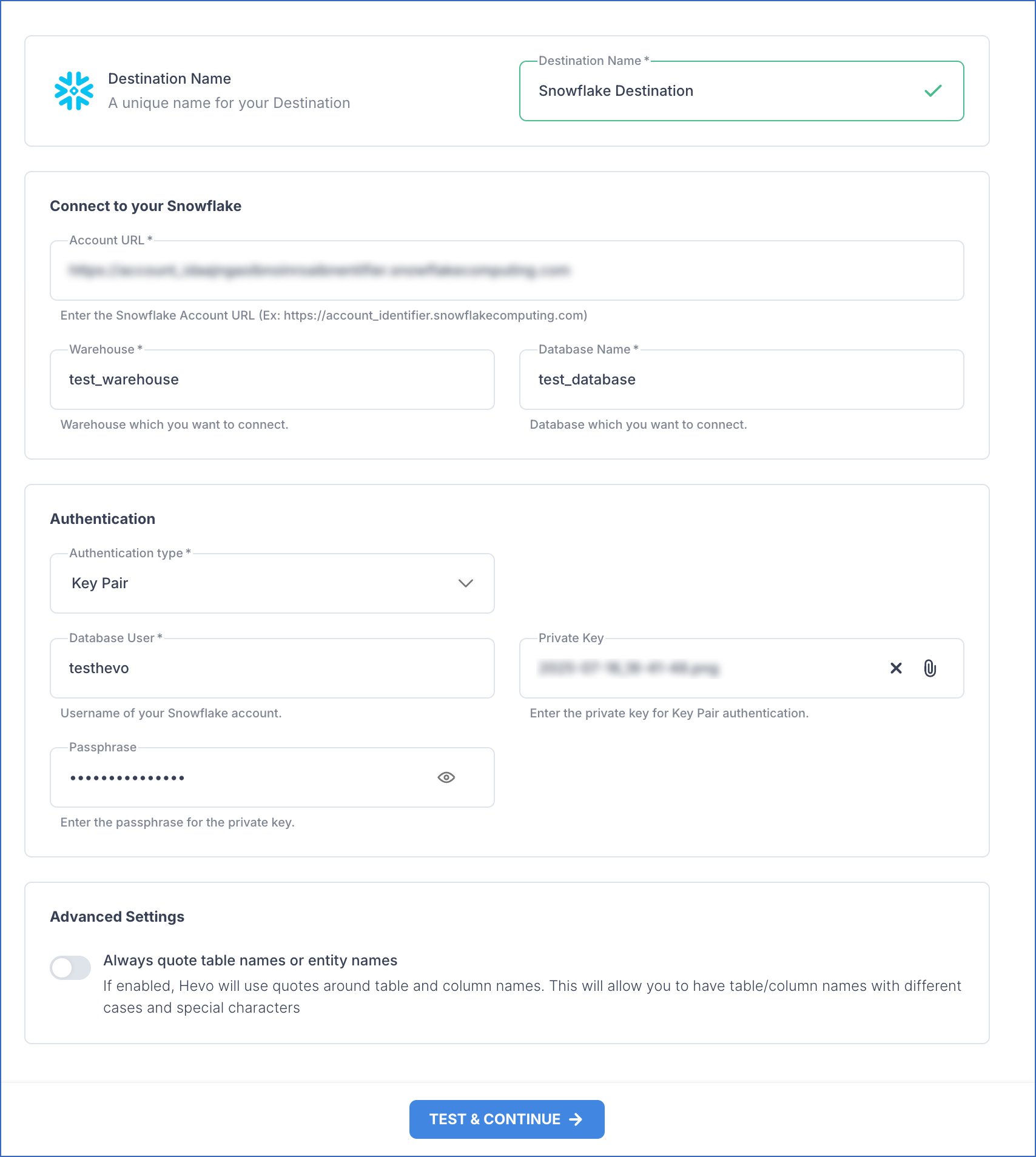 Configure Destination