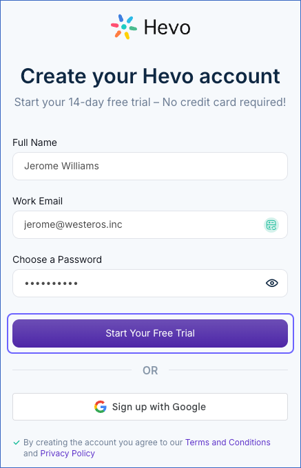 Create your account