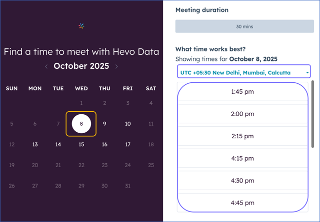 Select Date and Time