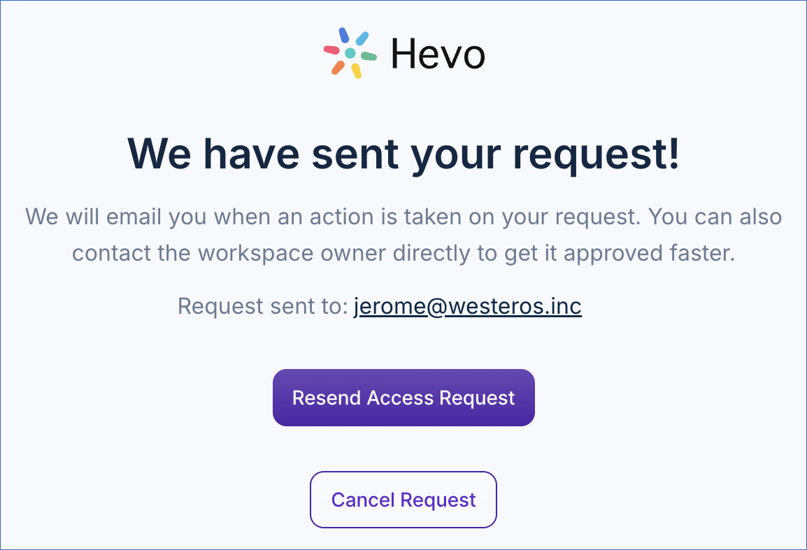 Access request sent